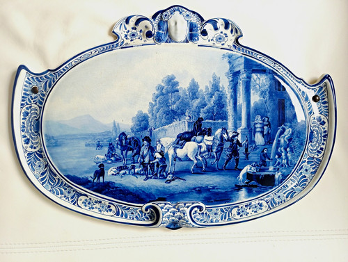 Ovaler sammelteller blau weiß - sammelteller, blau/weiß