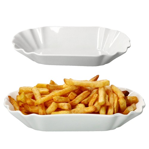 Fries pommesschale oval - 2x,
